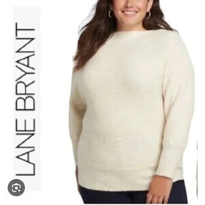 Lane Bryant Ivory Boat Neck Sweater